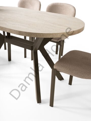 Haliç Masa Sandalye Takımı - Traverten/Cappucino