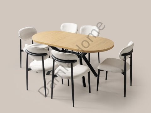 Haliç Masa Sandalye Takımı - Klimt/Siyah