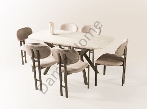 Roma Masa Sandalye Takımı - Traverten/Cappucino