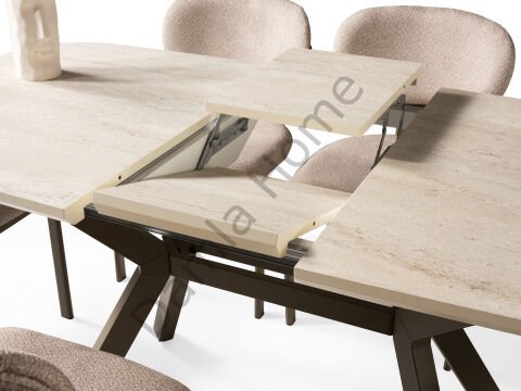 Roma Masa Sandalye Takımı - Traverten/Cappucino