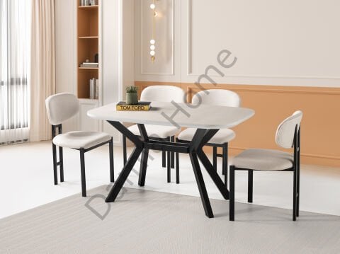 Roma Masa Sandalye Takımı - Monet/Siyah