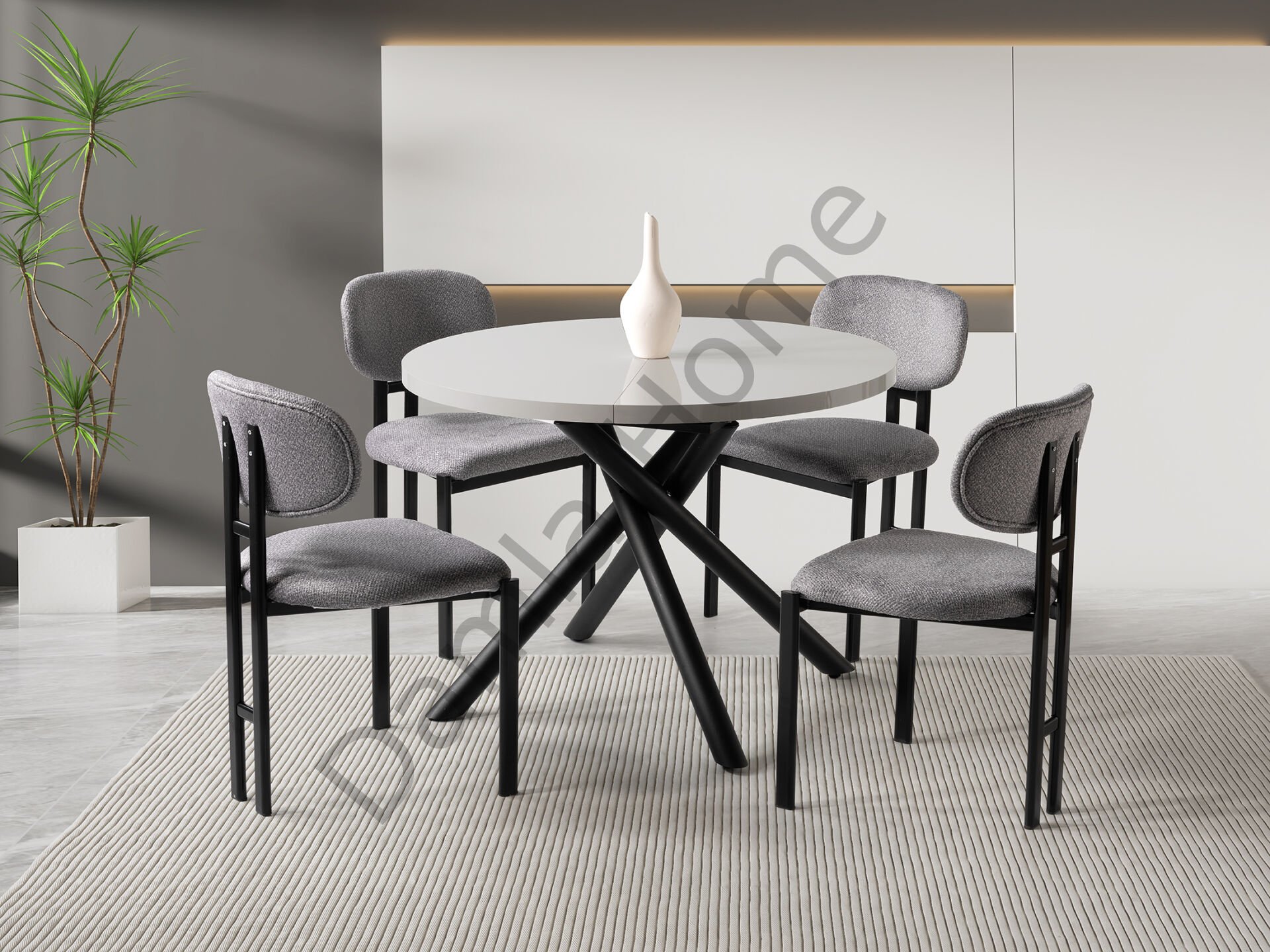 Ritim Masa Sandalye Takımı - Sis Gri/Siyah