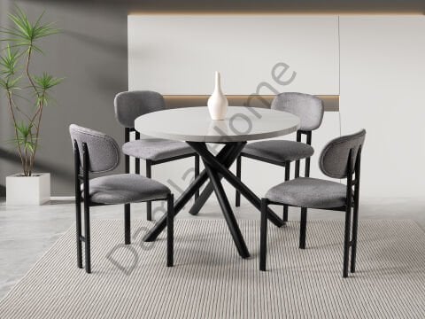 Ritim Masa Sandalye Takımı - Sis Gri/Siyah