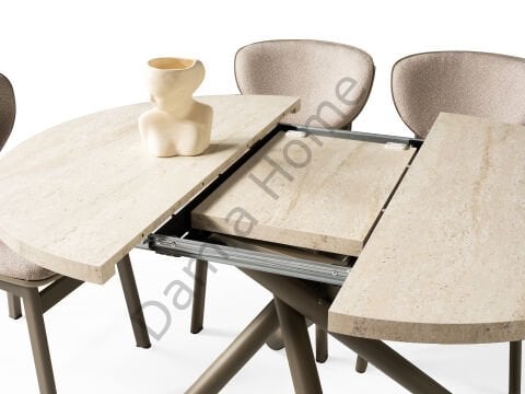 Ritim Masa Sandalye Takımı - Traverten/Cappucino