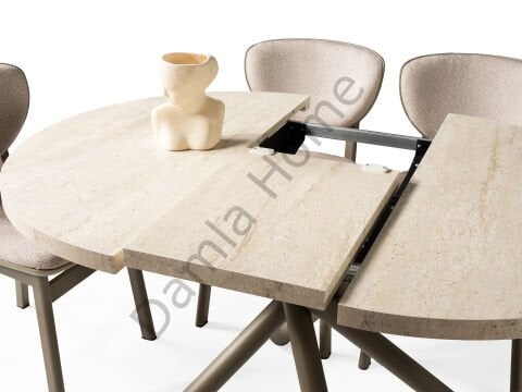 Ritim Masa Sandalye Takımı - Traverten/Cappucino