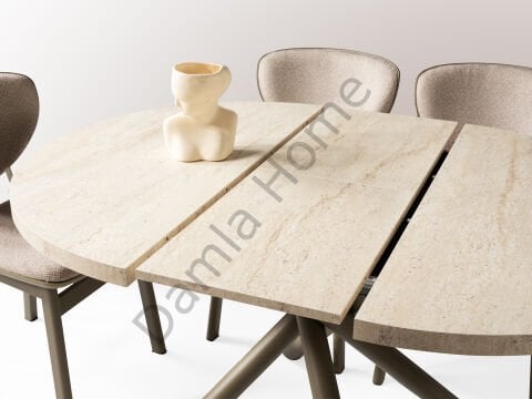 Ritim Masa Sandalye Takımı - Traverten/Cappucino