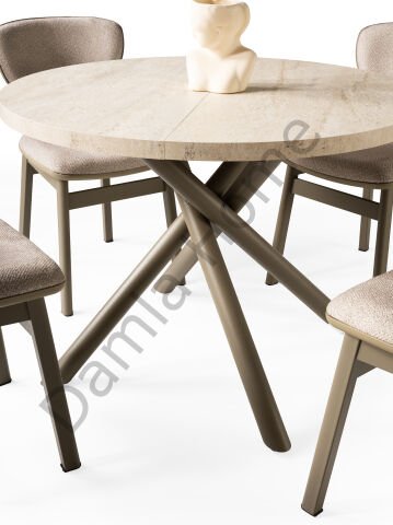 Ritim Masa Sandalye Takımı - Traverten/Cappucino
