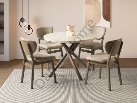 Ritim Masa Sandalye Takımı - Traverten/Cappucino