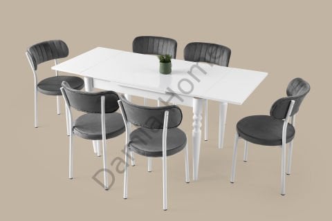 Cunda Masa Sandalye Takımı - Beyaz