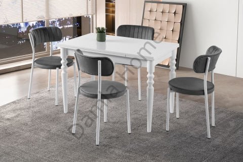 Cunda Masa Sandalye Takımı - Beyaz