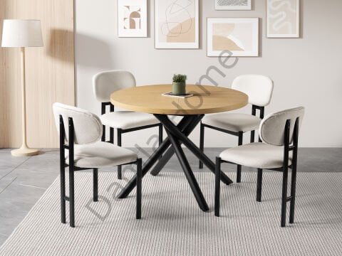 Ritim Masa Sandalye Takımı - Klimt/Siyah