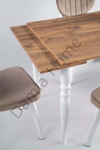 Cunda Masa Sandalye Takımı - Çam/Beyaz