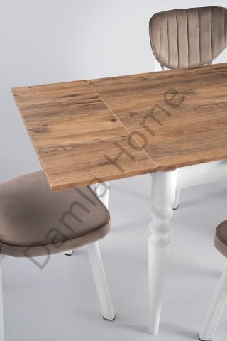 Cunda Masa Sandalye Takımı - Çam/Beyaz