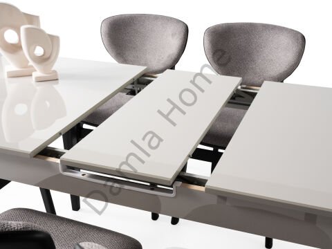 Paris Masa Sandalye Takımı - Sis Gri/Siyah