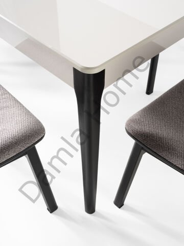 Paris Masa Sandalye Takımı - Sis Gri/Siyah