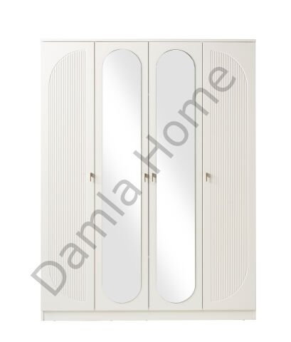 Vega Dört Kapaklı Aynalı Dolap - Ekru