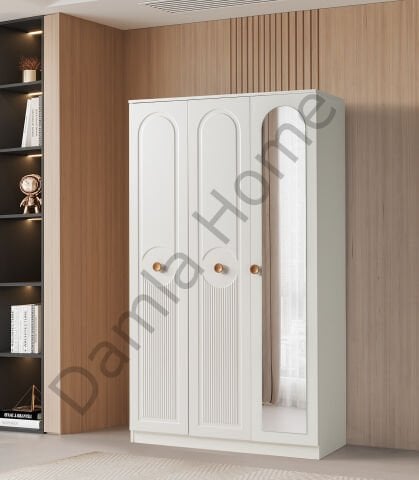 Orion Üç Kapaklı Aynalı Dolap - Ekru