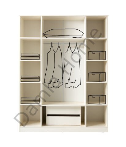 Orion Dört Kapaklı Aynalı Dolap - Ekru