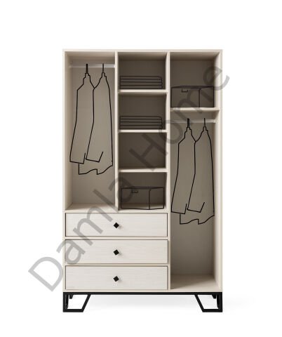 Luna Üç Kapaklı Dolap - Monet