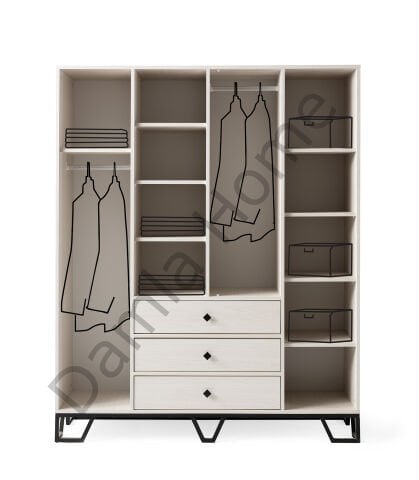 Luna Dört Kapaklı Dolap - Monet