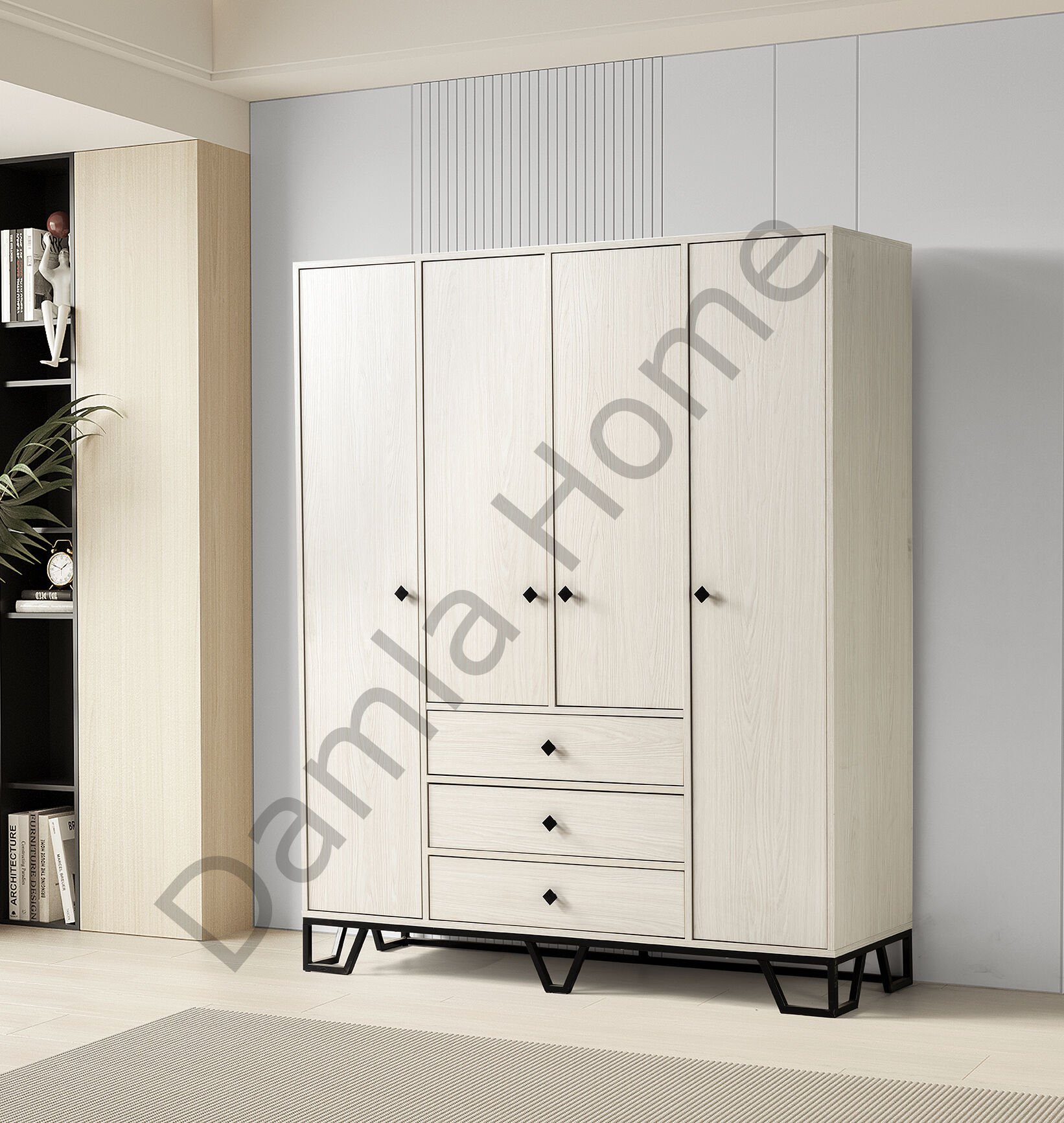 Luna Dört Kapaklı Dolap - Monet