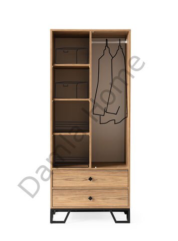 Luna İki Kapaklı Dolap - Ceviz