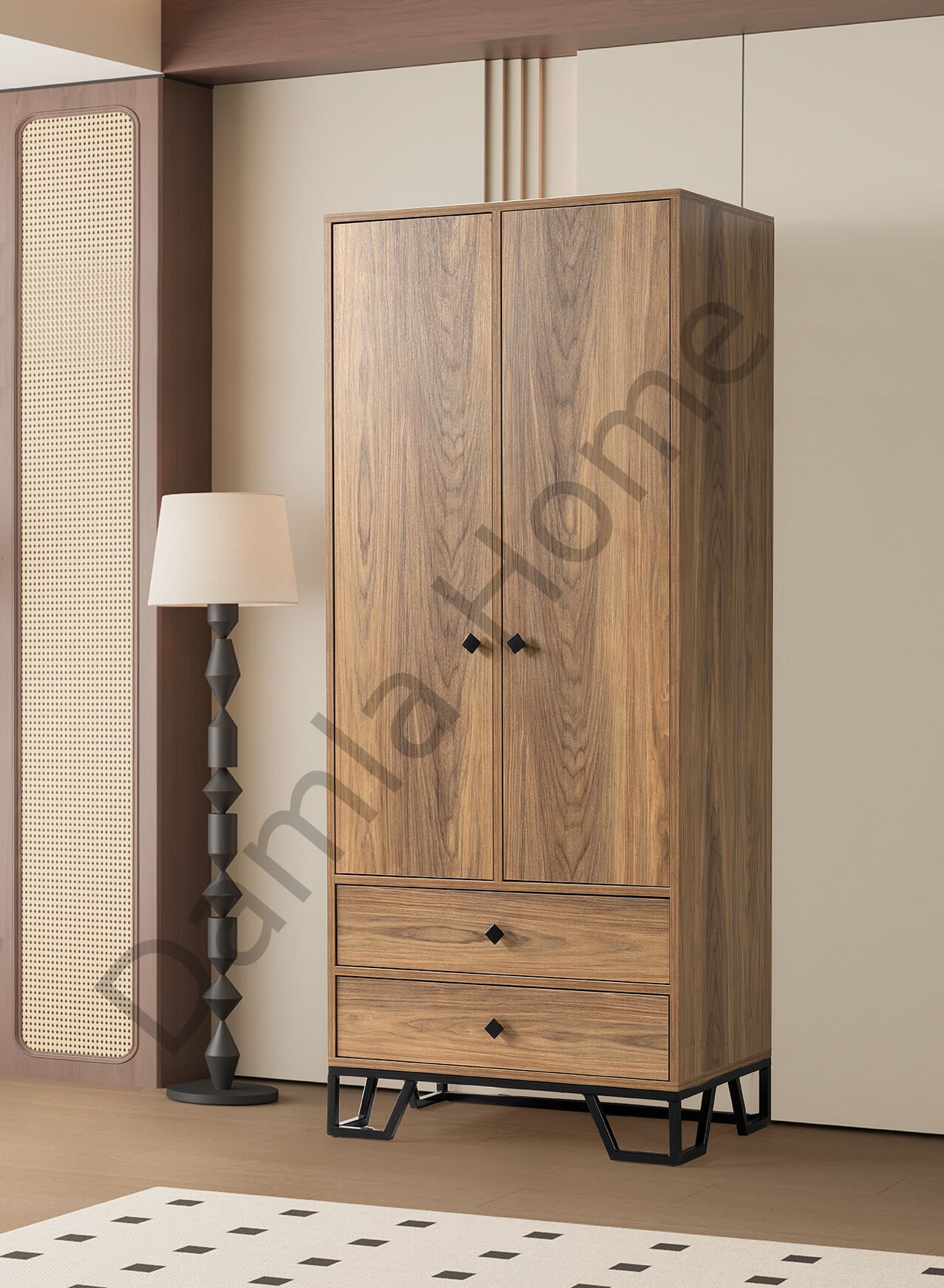 Luna İki Kapaklı Dolap - Ceviz