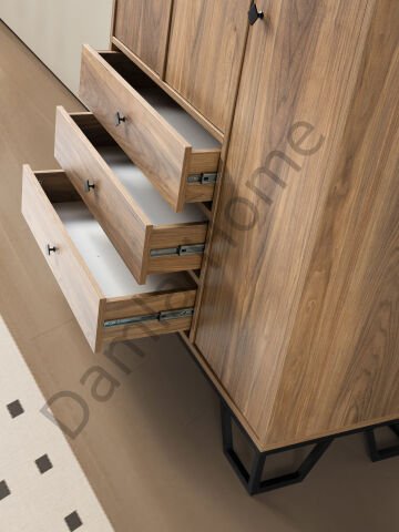 Luna Üç Kapaklı Dolap - Ceviz