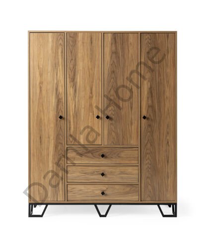 Luna Dört Kapaklı Dolap - Ceviz