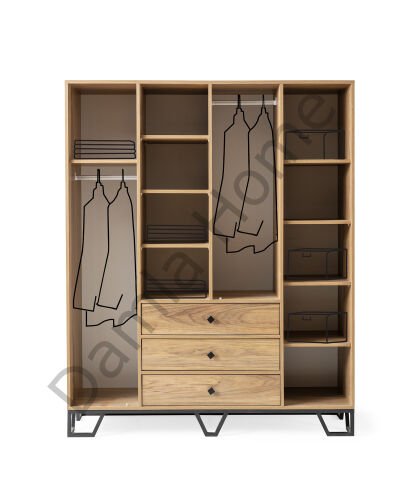 Luna Dört Kapaklı Dolap - Ceviz