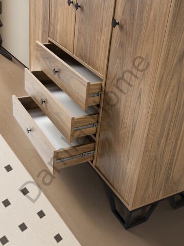 Luna Dört Kapaklı Dolap - Ceviz