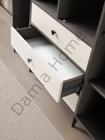 Mira Dört Kapaklı Dolap - Antrasit Meşe/Monet