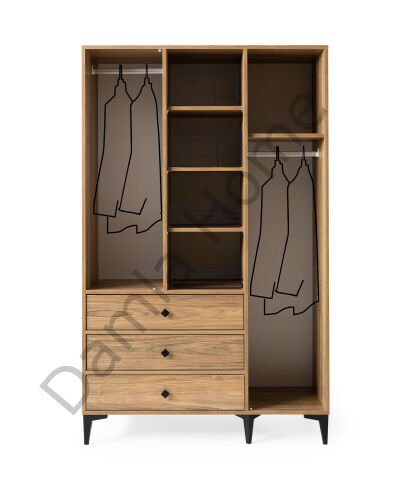 Mira Üç Kapaklı Dolap - Ceviz