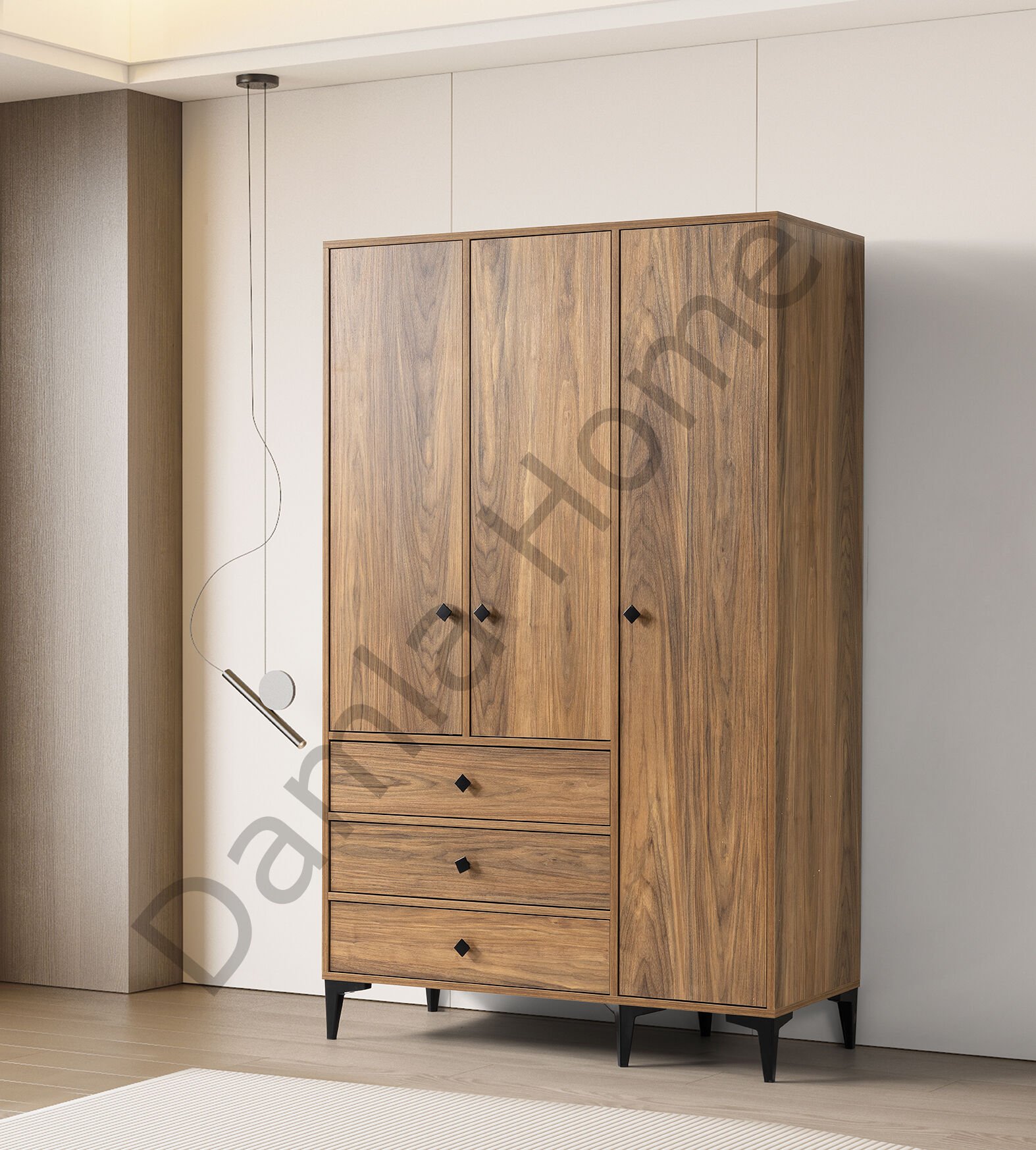 Mira Üç Kapaklı Dolap - Ceviz