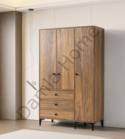 Mira Üç Kapaklı Dolap - Ceviz