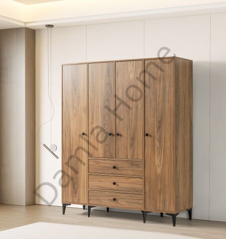 Mira Dört Kapaklı Dolap - Ceviz