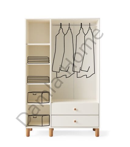 Hira Üç Kapaklı Dolap - Ekru