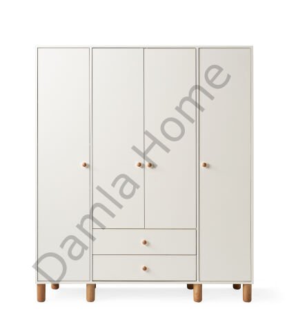 Hira Dört Kapaklı Dolap - Ekru