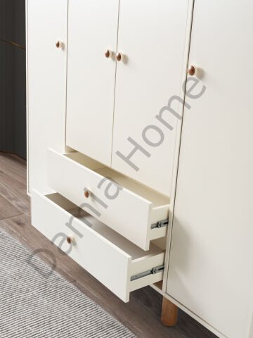 Hira Dört Kapaklı Dolap - Ekru