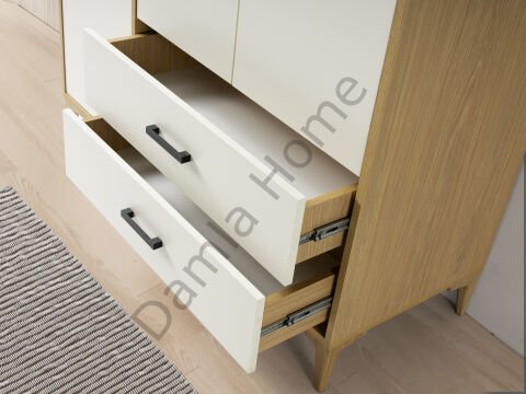 Nova Üç Kapaklı Dolap - Klimt/Ekru