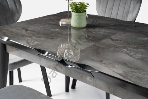 Yakamoz Masa Sandalye Takımı - HighGloss Irony/Siyah