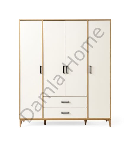 Nova Dört Kapaklı Dolap - Klimt/Ekru