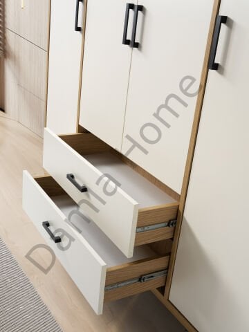 Nova Dört Kapaklı Dolap - Klimt/Ekru