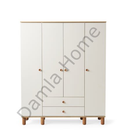 Duru Dört Kapaklı Dolap - Ekru