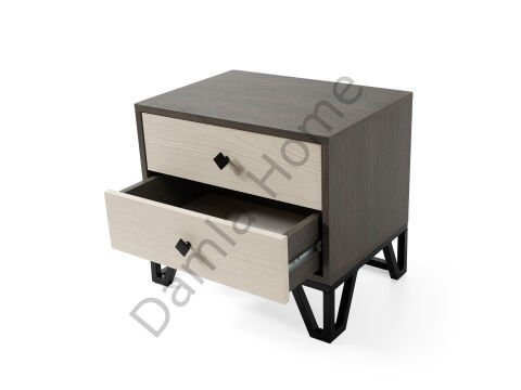 Luna Komodin - Antrasit Meşe/Monet