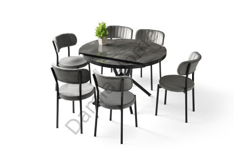 Bade Masa Sandalye Takımı - Irony/Siyah