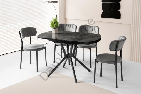 Bade Masa Sandalye Takımı - Irony/Siyah