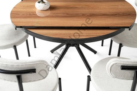 Bade Masa Sandalye Takımı - Ceviz/Siyah