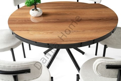 Bade Masa Sandalye Takımı - Ceviz/Siyah