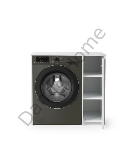 Çamaşır Makinesi Dolabı - Yan Dolaplı - Beyaz